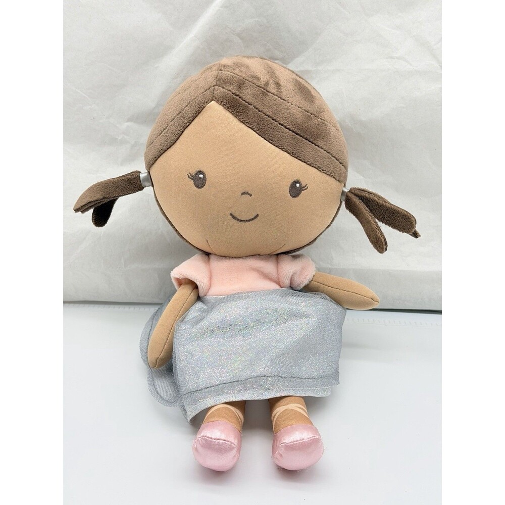 Carter's Party Doll 12" Cloth Fabric Plush Doll In Silver Pink Dress Age 0+